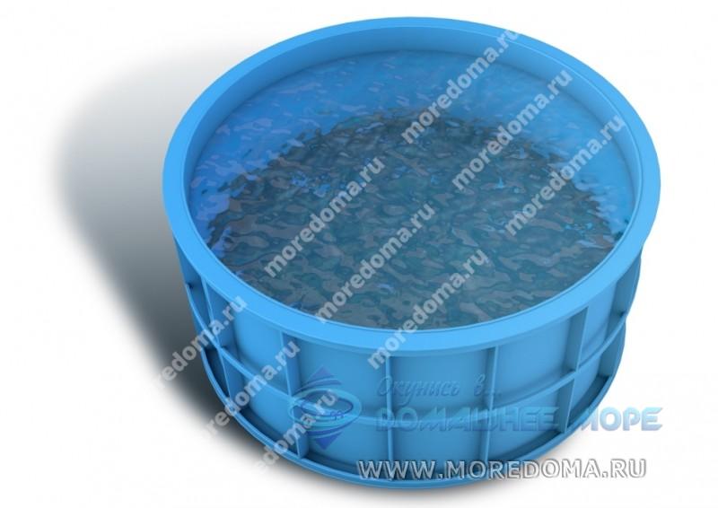  Круглый бассейн ⌀ 2,0м - глубина 1,3м. Толщина листа 8/8/8 мм диаметр 2.0 высота 1.3  