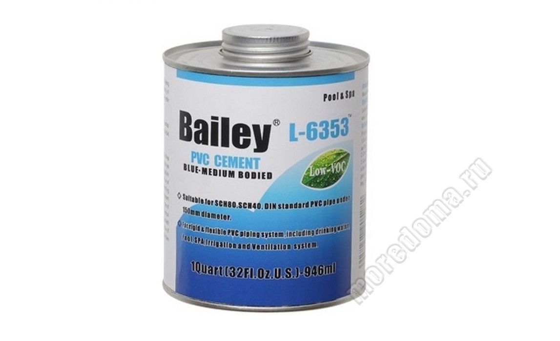 Клей для труб ПВХ Bailey L-6353 118 мл : артикул 6353118