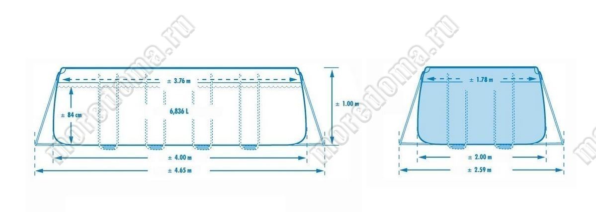 Солнечное покрывало для бассейна intex rectangular frame 400x200 см 29028