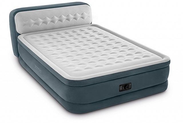 Кровать INTEX надувная Headboard Airbed, встроенный эл. насос 220В