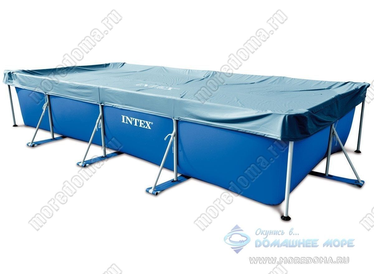 28038 intex тент покрывало для прямоугольного бассейна rectangular pool cover