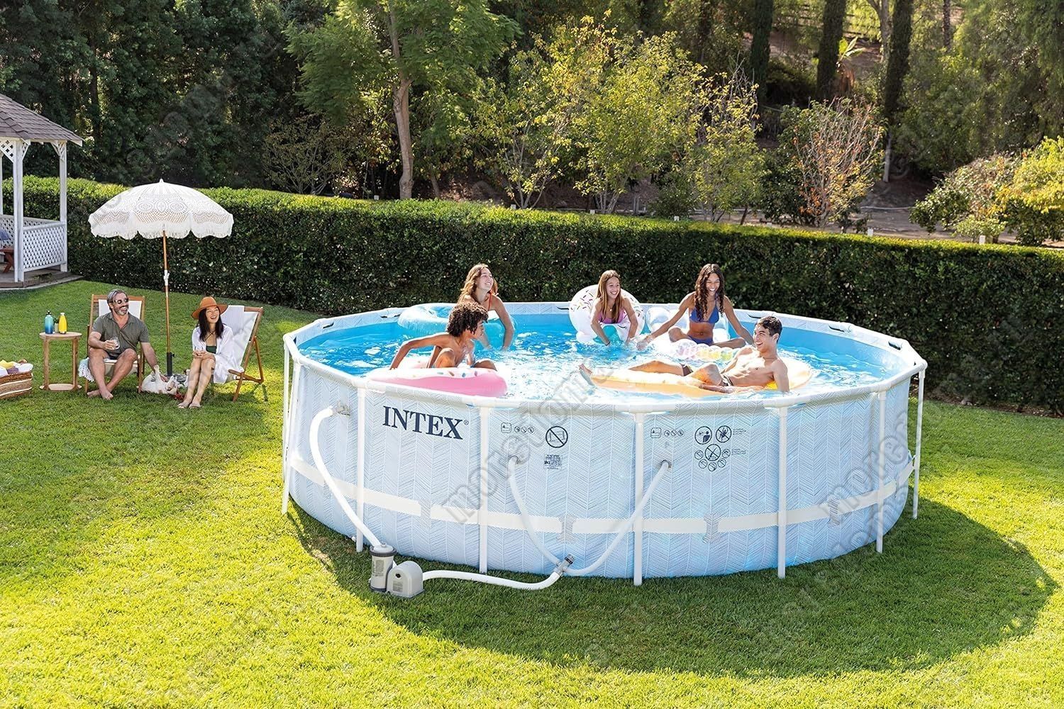 Каркасный бассейн INTEX Chevron Prism Frame Premium Pool (круг) 4.88 х 1.22  м ; артикул 26746