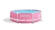 Каркасный бассейн INTEX Pink Metal Frame (круг) 2.44 х 0.76 м ; артикул 28290