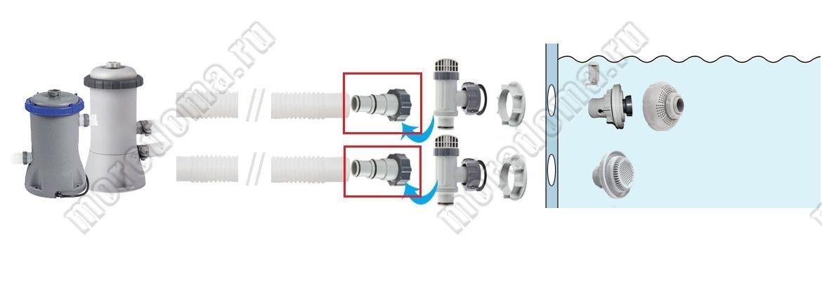 Переходник адаптер тип а для шланга 32 38 мм intex 10849